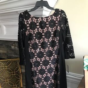 Nice west black lace with light pink underlay